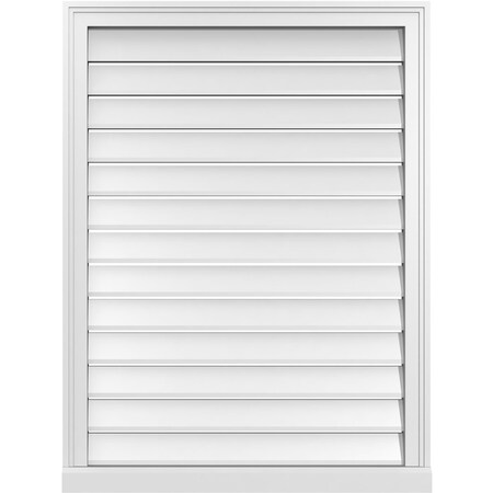 Ekena Millwork Vertical Surface Mount PVC Gable Vent: Functional, w/ 2"W x 2"P Brickmould Sill Frame, 30"W x 40"H GVPVE30X4003SF